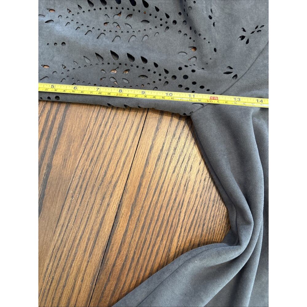 Karen Kane faux suede lined dress 3/4 sleeve with cut outs gray M - Picture 8 of 11